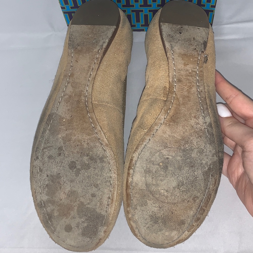 Tory Burch Caroline 2 Elastic Metallic Ballet Flat - image 4